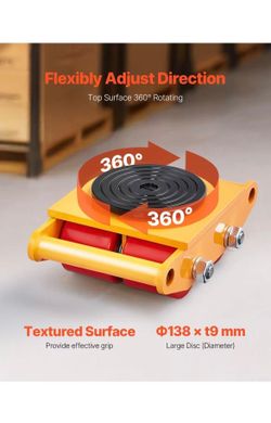 6T Machinery Skate Dolly, 13228 lbs Machinery Moving Skate, Machinery Mover Skate with 360°