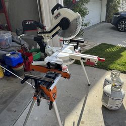 Jet 12 inch Sliding Dual Bevel Compound Miter Saw + Stand NEW