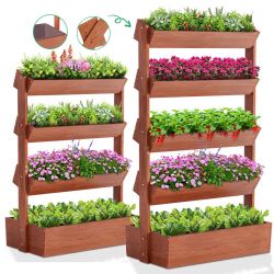 SLSY 4 Tier /5 Tier Raised Garden Bed Planter Box Free Adjustable Garden Planter