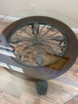Glass top tables and sofa set