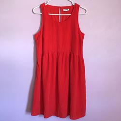 RED ORANGE SLEEVELESS SUMMER DRESS