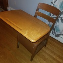 Vintage School Desk And Chair