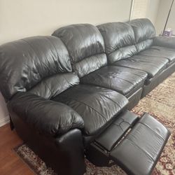 Black Leather Couch With Pullout Bed