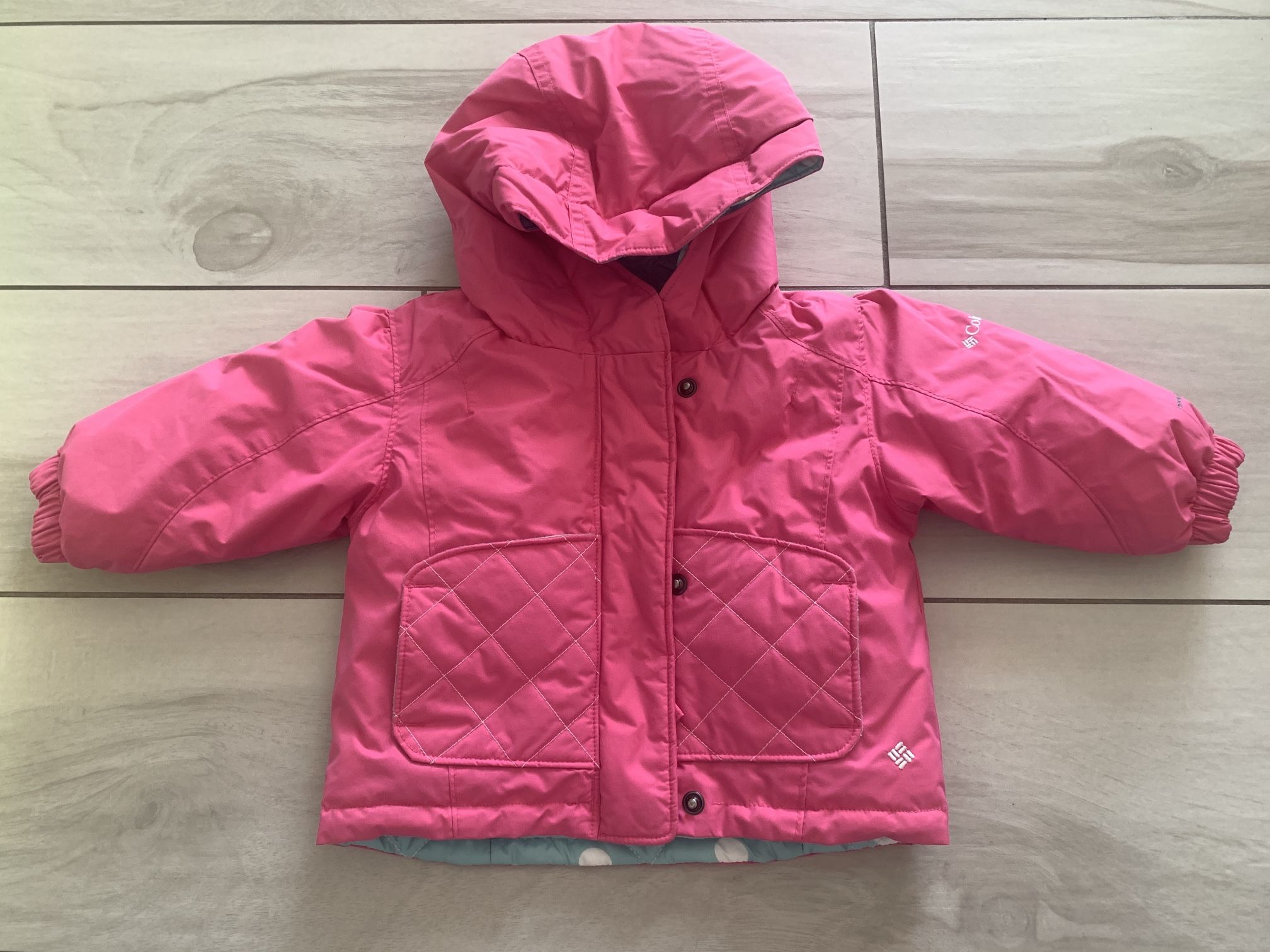 Columbia reversible winter snow jacket baby girl sz. 12 months