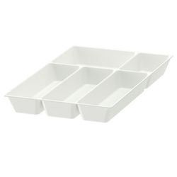 Cutlery Tray, Non-slip White Flatware Organizer