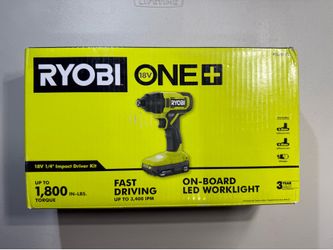 RYOBI ONE+ 18V Cordless 1/4 in. Impact Drill / Driver Kit
