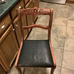 Vintage Mahogany carved rose federal style chair. Been in the corner of grandparents house for years. Solid and heavy not the cheap stuff made today. 