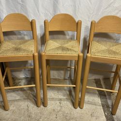 3~ VINTAGE Hank Lowenstein Style Italian Padova Barstools * Rush Seats 