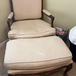 Antique Chair And Ottoman 