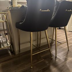 2 Black Meridian Karina Bar Stools