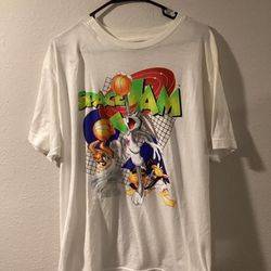 Space Jam Looney Tunes Large White T-Shirt Like New
