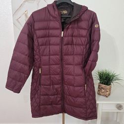 Michael Kors Packable Down Fill Women's Deep Burgundy Puffer Coats Size XXL