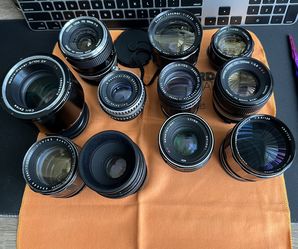 Vintage SLR Film Era Camera Lenses Lot