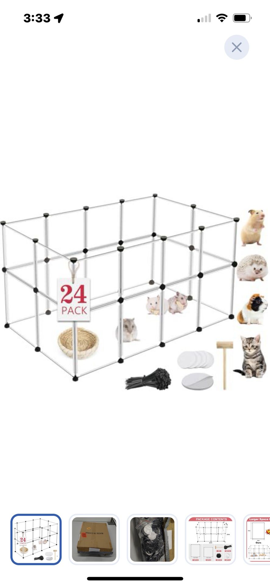 “New”24 Panel “Transparent “Animal Playpen (48” X24”x28”)Indoor/Outdoor(retail$59)