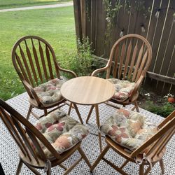 Wood Chair And Round Table