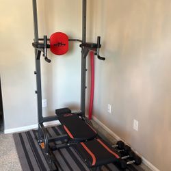 Home Workout Detachable Tower ( Bench & Weights Included )