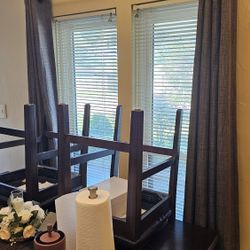 Premium Dark Grey Blackout Curtains & Rods