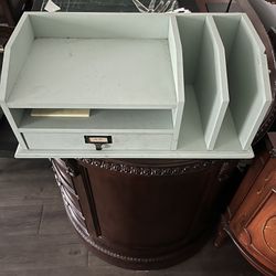 1950s Mid-Century Mint Green Desk Organizer