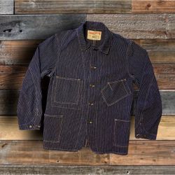 🔥RARE🔥 SUGAR CANE CO.  WABASH STRIPE  CHORE JACKET- SIZE 42 XLARGE