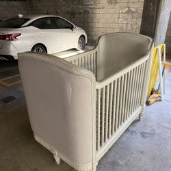 RH Belle Upholstered Crib in Antique Grey Mist