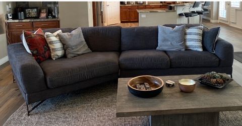 Dark Gray Fabric Sectional Sofa
