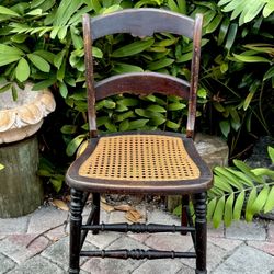 ⚡️ Antique Wooden Chair With Cane Seat — Solid & Charming