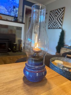 Beautiful Ceramic Hurricane Oil Lamp