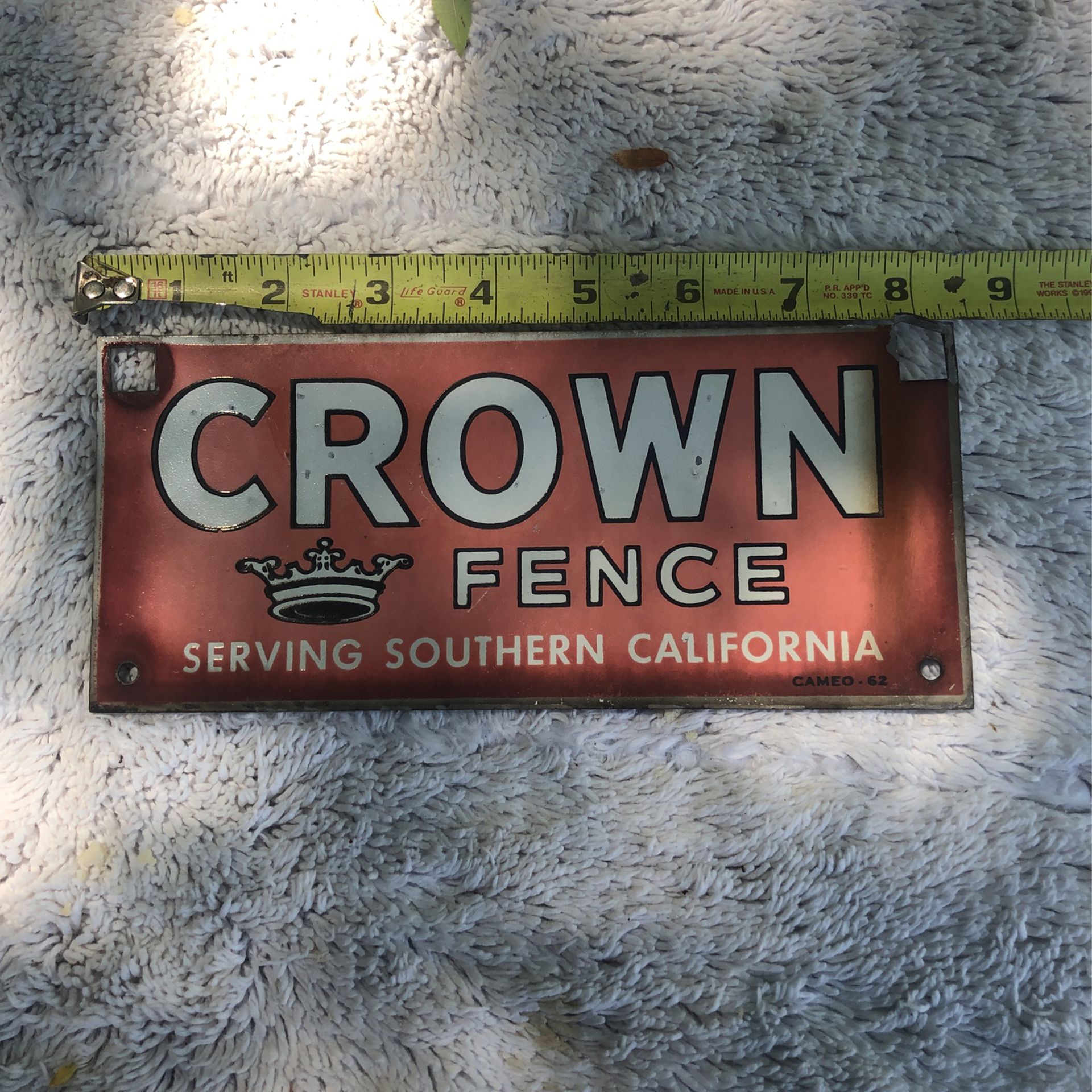 Crown Fence Sign 