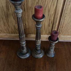 Wood Candle Holders 
