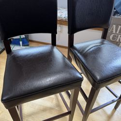 2 Leather Counter Stools