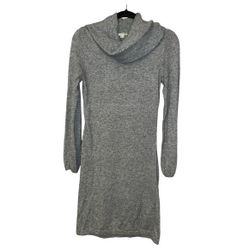 Boden Cowl turtleneck grey sweater dress long sleeve cotton cashmere angora blend size 6A Women's 
