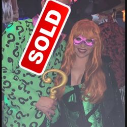 Halloween: Riddler Female Costume (aka "Quiz") - Corset & Eye Mask