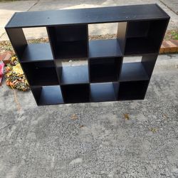 Cubby storage shelf.