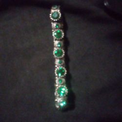 Green Emerald Gem Stone Stretch Bracelet