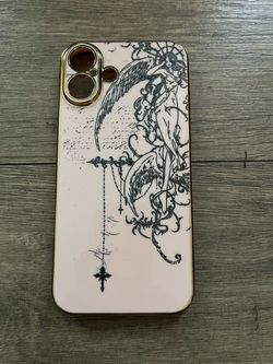 Angel Print iPhone Case with Gold Trim