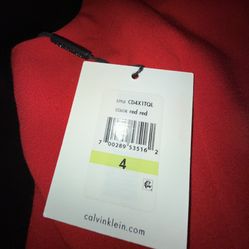NWT Calvin Klein Women's Red Sleeveless Knee-Length