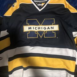 Michigan Wolverines Hockey Jersey Size M