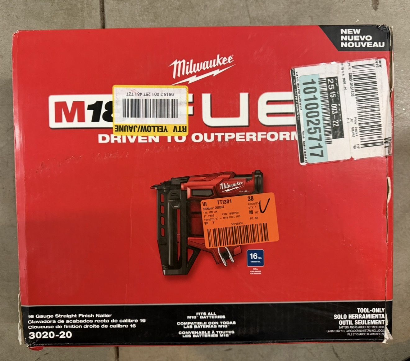 Milwaukee 16-Gauge nailer
