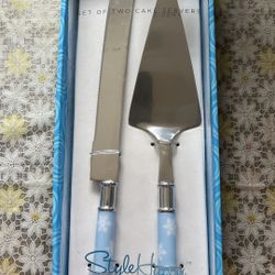 Bluey Cake Cutting Set for Wedding Birthday Party Gift Bridal Shower Gift Personalized Cutter Serving Knife Set Blue Cake Decoration