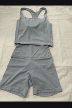 Halfdays Gray Athletic Set Crop Top & Shorts