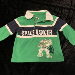 Boys 18 Months Vintage Toy Story 3 Buzz Lightyear Collared Longsleeve Tshirt