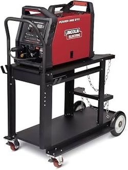 Lincoln Electric Power MIG 211 Welder with cart and full gas