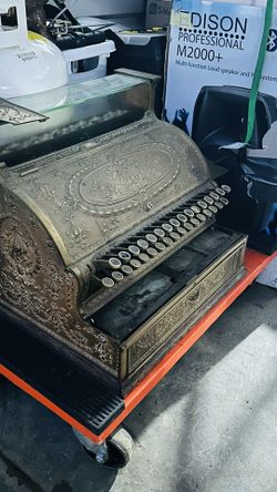 Antique National Cash register 356-G 356 Brass functional 1915 Receipt box