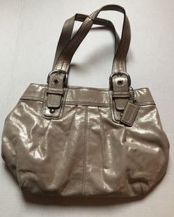 Coach platinum leather tote bag