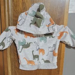 3 months Baby boy Carter's Zip up Hooded Jacket ( Dinosaur )