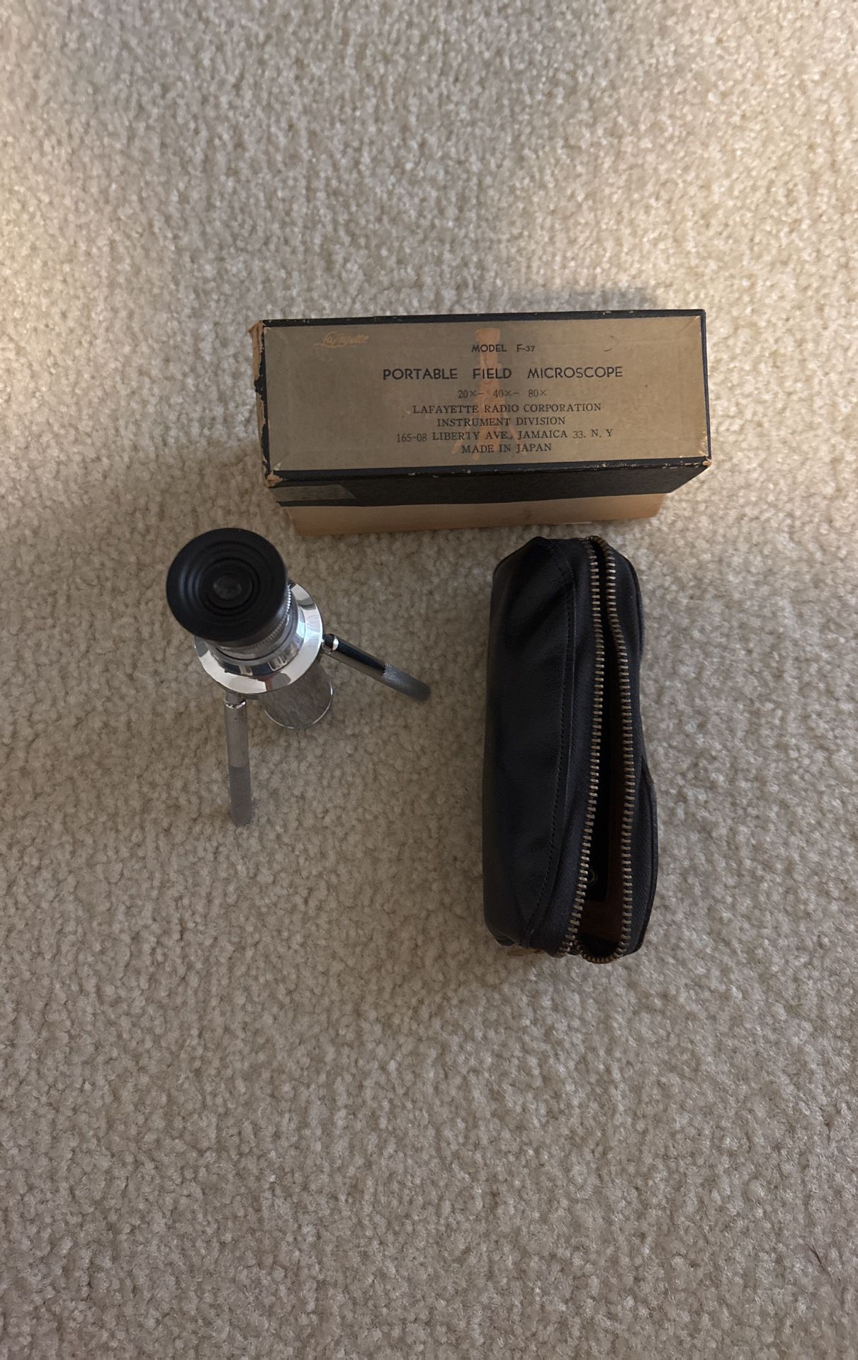 Antique Portable Field Microscope Lafayette Radio Corp