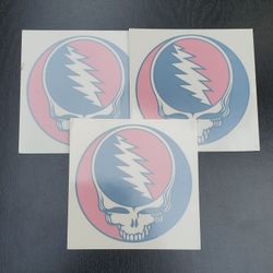 Grateful Dead 5 Inch X 5 Inch Window Clings Lot Of 3