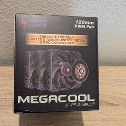 Super Flower, MEGACOOL 120mm fan, Triple-Pack, 12-pole motor design, super cooling performance computer fans