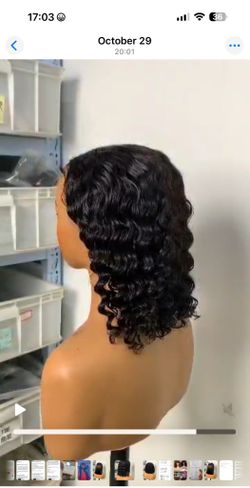 Black,Deep Wave Bob, 12inch Glueless 9*6