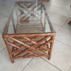 Vintage  Glass Top Table